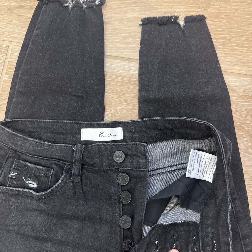 KanCan Black Distressed Skinny Jeans Size 26